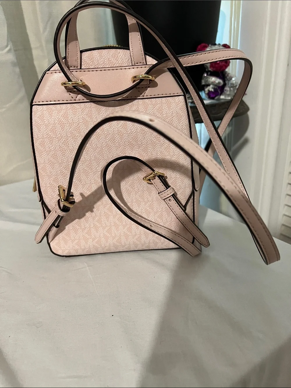 Michael Kors Blush Pink Mini Backpack with Gold Hardware